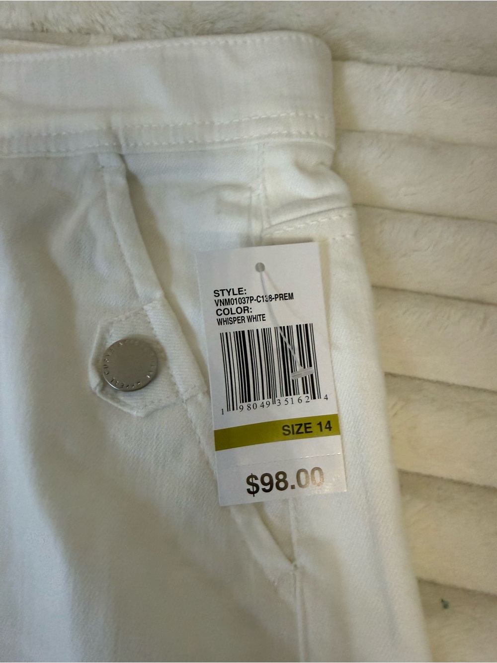 Curve Appeal white high rise wide leg crop jeans Size 14 32 - Picture 8 of 12